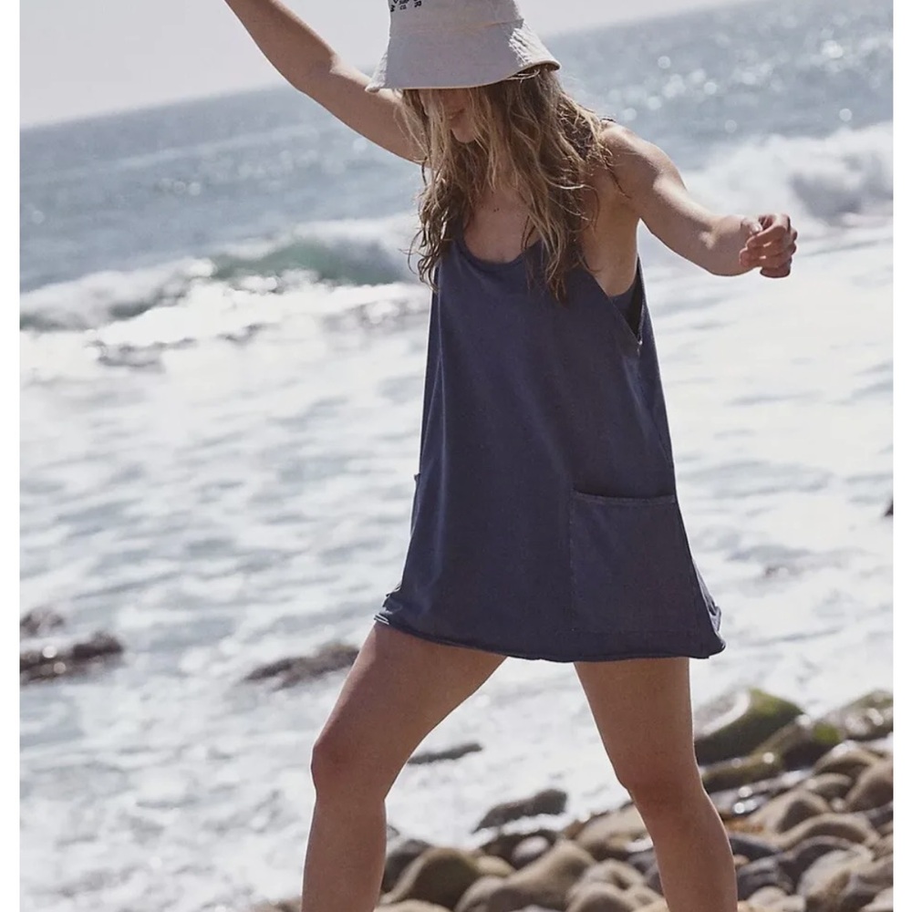 FP Movement Hot Shot mini dress in indigo blue